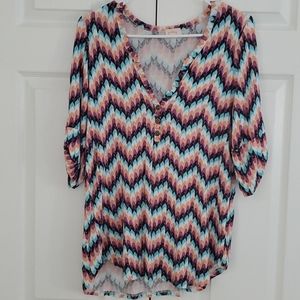 Pixley Henley 3/4 Sleeve Knit Top